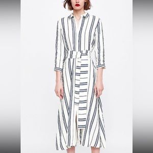 Blogger Favorite Zara Striped Maxi Dress Belted
